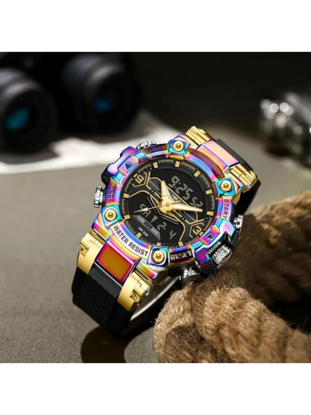 Men's Multi Color Analog Cool Designer Hombres Unique Electronics Duty Watch